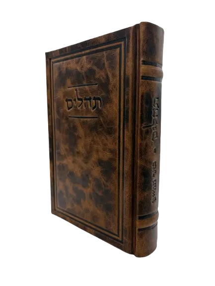 Antique Leather Tehillim Beer Hachaim Frame Design
