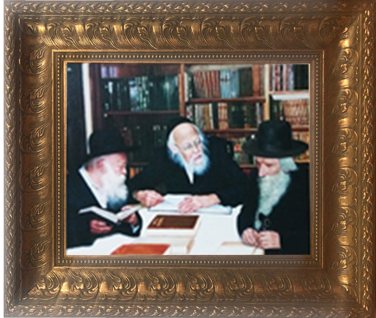 Rabbi Chaim Kanievski, Harav Elyashiv & Harav Shteinman Gedolim Painting