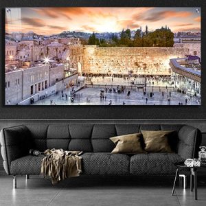 The Kosel at Sunset, Print on Glass